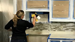 How to Paint Kitchen Cabinets with a Paint Sprayer [upl. by Asa]