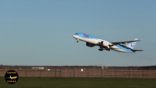 4K  TUI Boeing 787 Dreamliner  Takeoff  Newcastle Airport Plane Spotting [upl. by Nosylla]