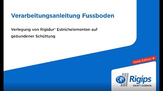 Rigidur® Verabeitungsanleitung Boden  Estrichelemente auf gebundener Ausgleichsschüttung 21 [upl. by Akieluz]