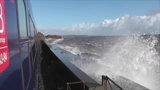 Choppy Day Along the Devon SeaWall FGW HST Exeter to Newton Abbot [upl. by Karl]