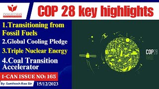 COP 28 key highlights and outcomes explained by Santhosh Rao UPSC [upl. by Dusen]