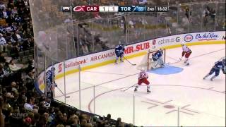 Jordan Staal goal Feb 4 2013 Carolina Hurricanes vs Toronto Maple Leafs NHL Hockey [upl. by Zannini]