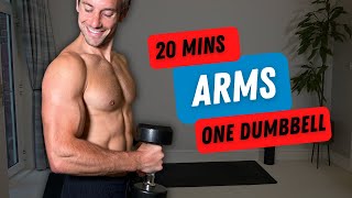 20 MIN ARMS WORKOUT  One Dumbbell ONLY Biceps amp Triceps Killer [upl. by Hamel]