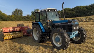 FORD 8240 tractor walk around with New Holland 575 Baler [upl. by Lissie635]