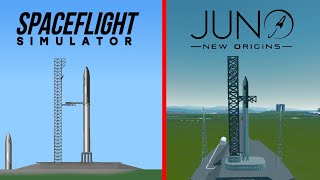 Spaceflight Simulator vs Juno New Origins  Rocket Launch Comparison [upl. by Onimixam]