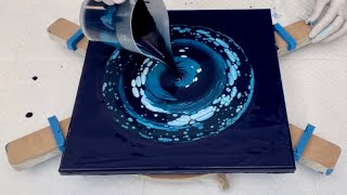 52 Monochromatic Cloud Pour wNateBrightArt using EricaHughesArtSpinners painting fluidart [upl. by Dawn671]