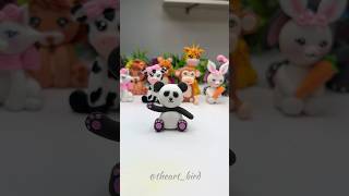 DIY Panda With Clay 🐼 diy art theartbird [upl. by Jarietta]