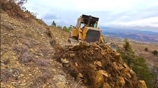 Predatory Caterpillar D7g Bulldozer Makes Its Way by Exploding Rocks caterpillar bulldozer [upl. by Tri529]