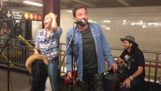 Miley Cyrus and Jimmy Fallon Surprise NYC Subway Performance 061317 [upl. by Adriana]