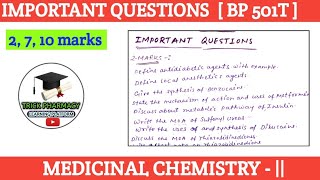 Medicinal chemistry 5th semester important questions  Unit 5  very important [upl. by Rickart]