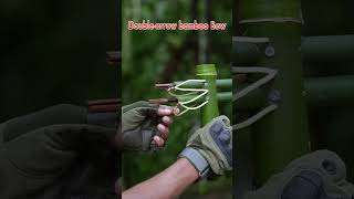 Bamboo bow shooting two arrows at the same time Powerful and accurate bow arrow archery [upl. by Vanessa]