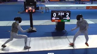 Busan Foil World Cup 2024 SWF  L64  Cho Sabrina USA vs Ueno Yuka JPN [upl. by Akenn219]