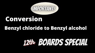 Benzylchloride to benzyl alcohol conversion benzyl chloride to benzylalcohol  important conversion [upl. by Nalorac921]