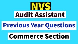 NVS  Audit Assistant  Previous Year Questions  Accountancy amp Auditing [upl. by Onitram]