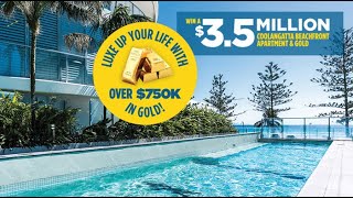 RSL Draw 414│ 35M Coolangatta Beachfront Apartment amp Gold [upl. by Notsle]