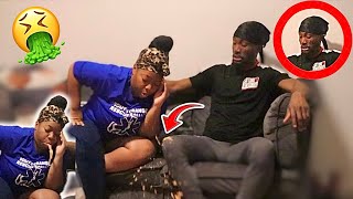 THROW UP PRANK ON FIANCÉ CUTE REACTION [upl. by Cianca]