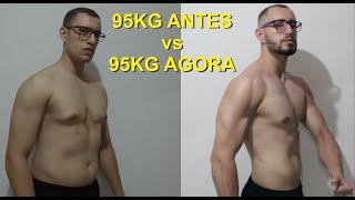 95KG ANTES vs 95KG AGORA FIM DO CUTTING COM 10KG [upl. by Yelsnik]