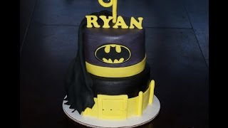 Cake decorating tutorial  How to make a batman fondant logo  Sugarella Sweets [upl. by Leaffar]