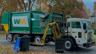 Waste Management Recycle in Detroit Lid Whipping Pete “Ezthon”Side Loader Garbage Truck [upl. by Yellek]