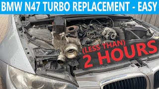 BMW N47 Turbo REPLACEMENT  The E93 320d Gets a New Turbo [upl. by Relyhs]