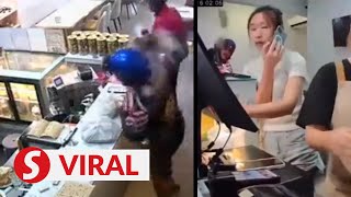 Cops nab delivery rider seen throwing food at restaurant employees in viral video [upl. by Jarin370]