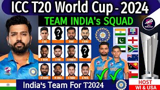 T20 World Cup 2024  India Team Squad  ICC T20 World Cup 2024 Team India Squad  T20 WC 2024 Update [upl. by Gnuhp]