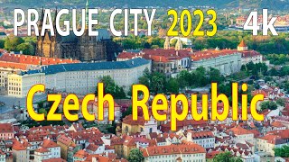 Prague City  Czech Republic 4K By Drone 2023 [upl. by Jennilee]