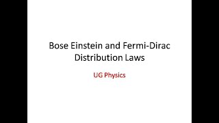 BoseEinstein and Fermi Dirac Distribution functions [upl. by Rickard]