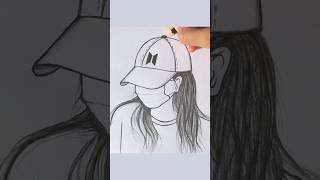 Girl with cap drawing  Beautiful girl drawing drawing shorts youtubeshorts art pencildrawing [upl. by Eizus177]