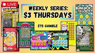 WEEKLY SERIES 3 THURSDAY🍀SCRATCHING LOTTERY TICKETS FROM MULTIPLE STATES DURING MY LIVESTREAM [upl. by Aicitan]