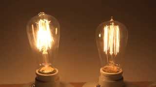 Energy saving with LED Filament Bulbs Comparison with Edison Incandescent [upl. by Lukey]