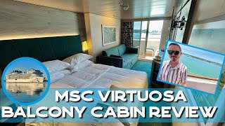 MSC Virtuosa Cruise Ship  Balcony Cabin Tour amp Review [upl. by Aicnelev]