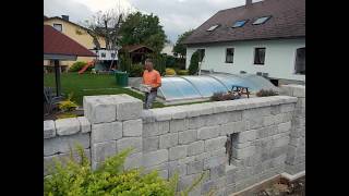 Betonsteinmauer selber machen  bauen  Steinmauer Anleitung  Weissenböck [upl. by Nason503]