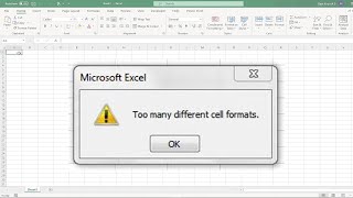 How To Too Fix Many Different Cell Formats Error In Excel [upl. by Murage]