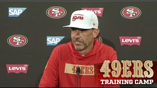 Kyle Shanahan Recaps First Training Camp Block Previews First Padded Practice  49ers [upl. by Lepley906]