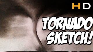 How to draw a Tornado with Pencil Step by Step  Timelapse [upl. by Nieberg]