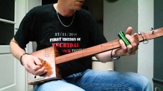 Cigarbox Henri test of a acoustic 1 stringed Diddley Bow [upl. by Zurek]