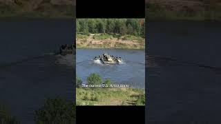 Who Needs a Boat Army Tank Crosses Lake on Bridge aviation military [upl. by Gasparo]