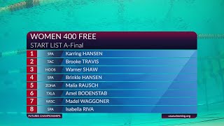 Womens 400 Freestyle A Final  2024 FUTURES CHAMPIONSHIPS SERIES  AUSTIN TX [upl. by Ileak]