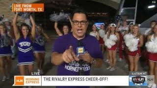 VOTE The Rivalry Express TCU vs MSU cheeroff [upl. by Lobell]