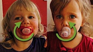 Funny Twins Turning Baby Pacifier in Mouth Competition  cute twins babies funny baby video [upl. by Llednol996]