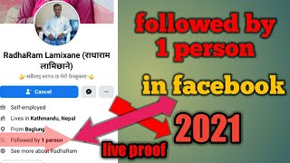 How to create followed by 1person in facebookfacebook followed by 1person kasari banaunein 2021 l [upl. by Adnamahs]