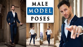 MALE MODEL POSES FOR PHOTOGRAPHY  how to pose with a SUIT [upl. by Eckart]