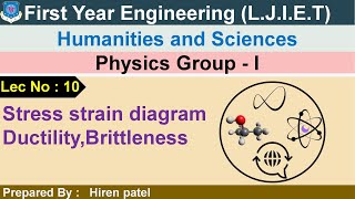 Lec10Stress strain diagramductiltybrittleness  Physics group 1  First year engineering [upl. by Loggins]