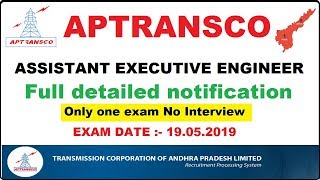 APTRANSCO AEEElectrical Full detailed notification 2019 [upl. by Hsivat]