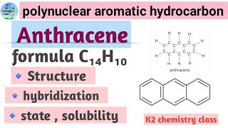 Anthracenepolynuclear aromatic hydrocarbonsstructureformulahybridization ll by Khushaboo yadav [upl. by Akyeluz]