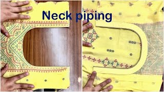 Invisible piping on neck neckdesign [upl. by Ailehc]