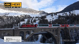 201901 4K RhB in Solis Tiefencastel Alvaneu Filisur  Alegra  Glacier Express  SUN and SNOW 4K [upl. by Hamner]