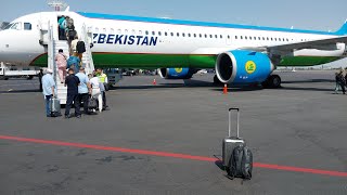 Uzbekistan Airways plane landing at Bishkek in Kyrgyzstan [upl. by Zillah]