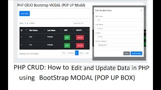 PHP CRUD Bootstrap Modal Edit and Update Data into Database in PHP [upl. by Ajnin]